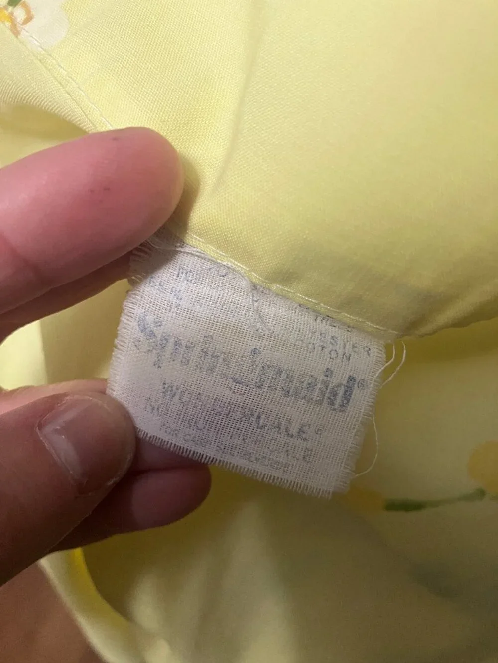 Vintage 1960s Springmaid Yellow Bird & Floral Print Bed Sheet for Double Bed